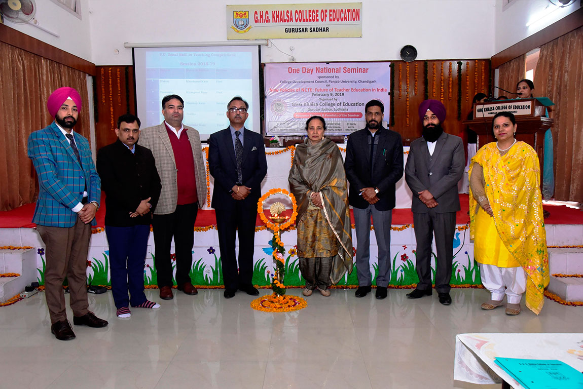 National  Seminar on New Policies of NCTE organized at G.H.G Khalsa College of Education, Gurusar Sadhar