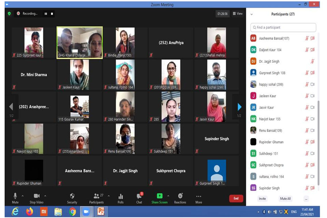 G.H.G. Khalsa College of Education, GurusarSadhar Celebrated English Language Day