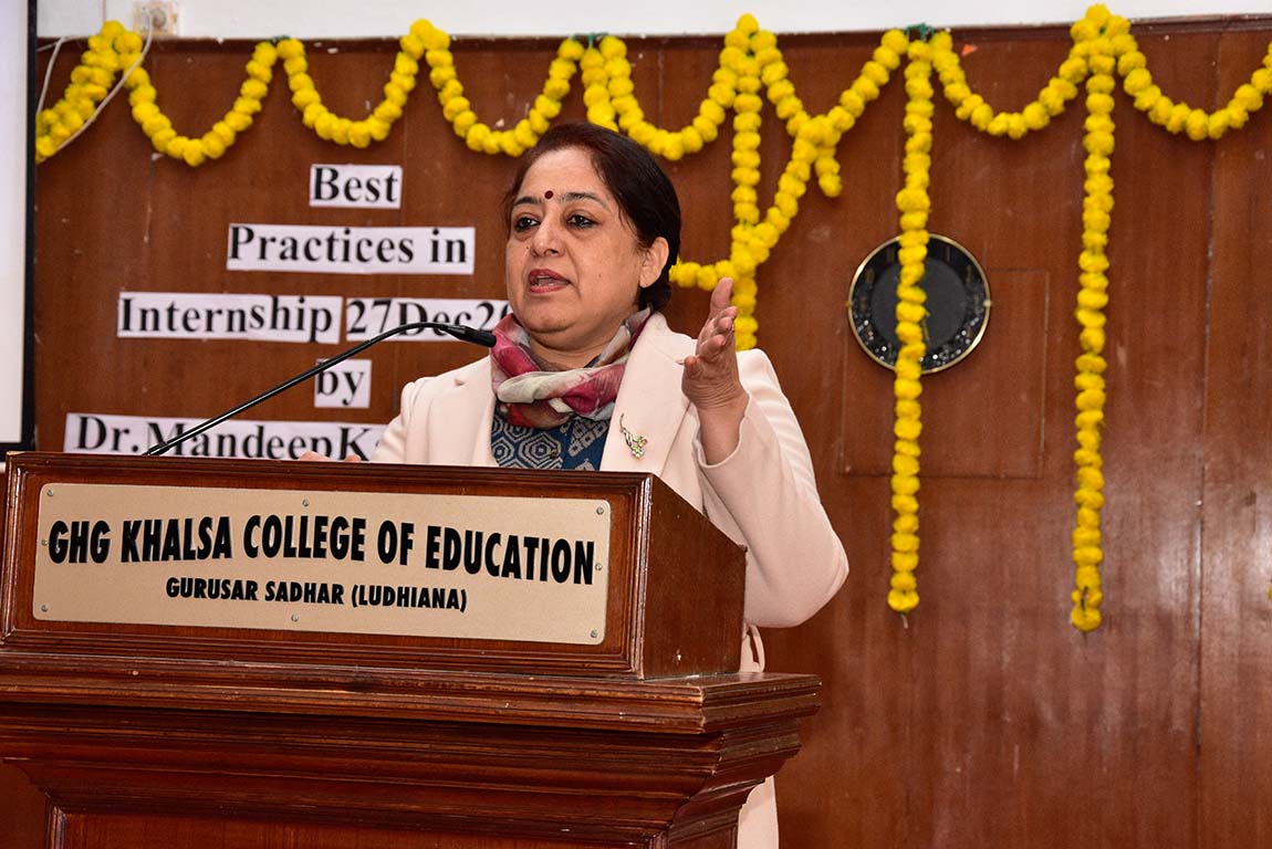 Extension Lecture on Best Practices in Internship organized at G.H.G. Khalsa College of Education, Gurusar Sadhar