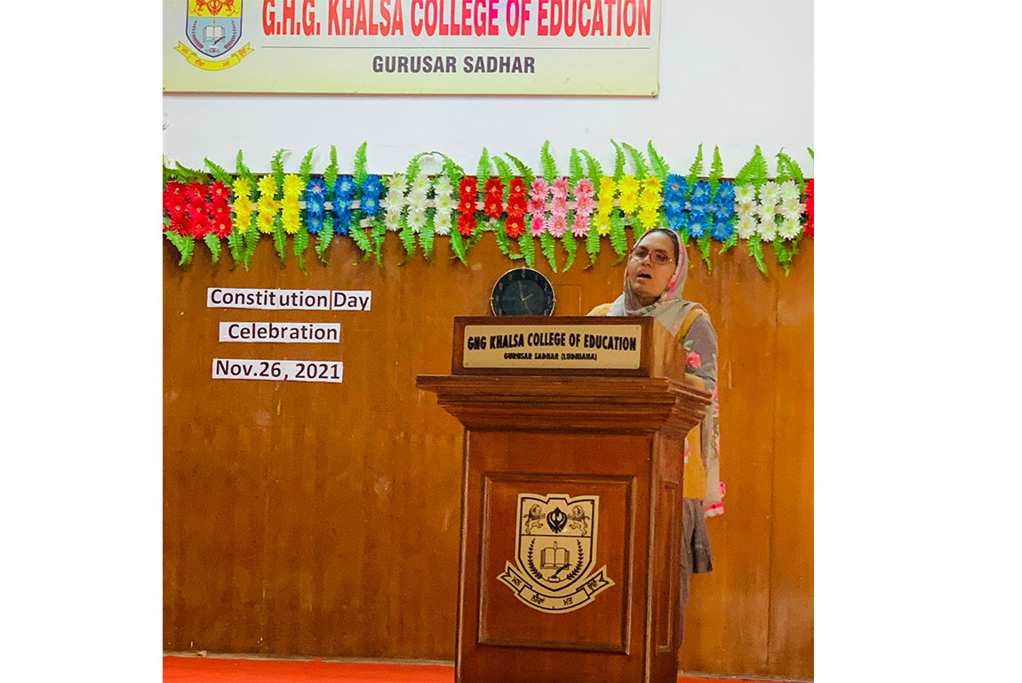 Constitution Day Celebrated at G.H.G Khalsa College of Education, Gurusar Sadhar