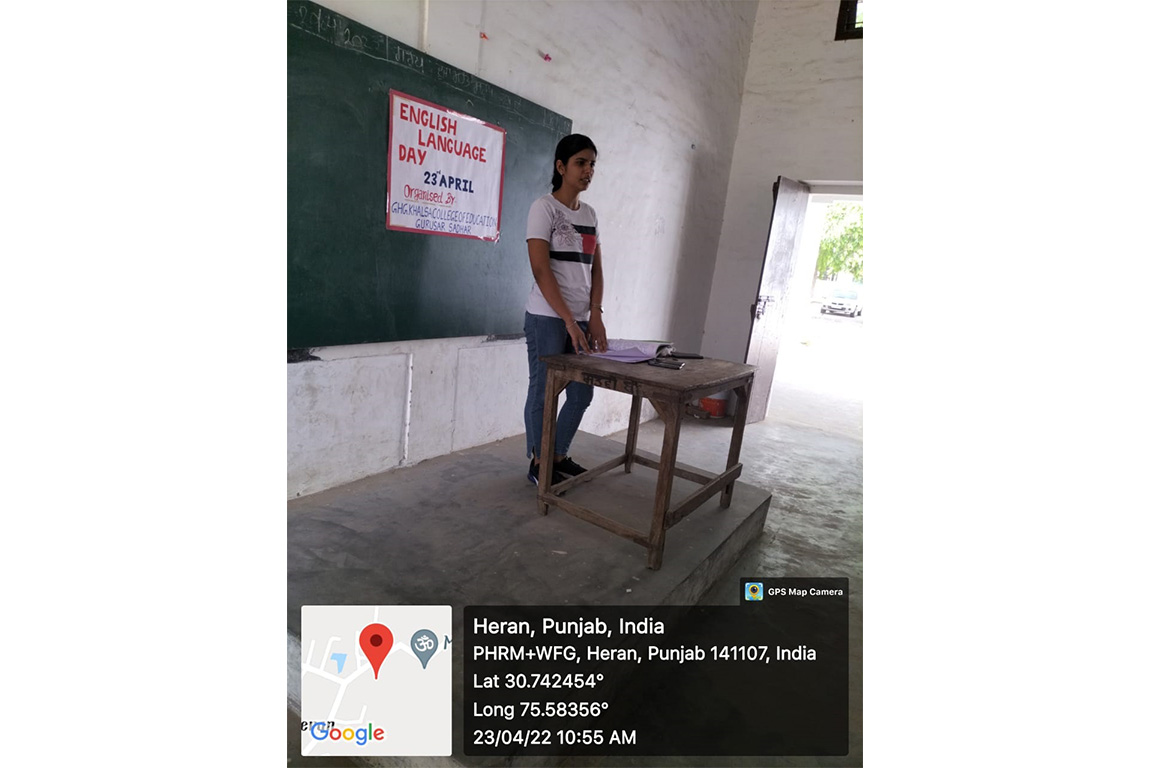 G.H.G. Khalsa College of Education, Gurusar Sadhar Celebrated English Language Day