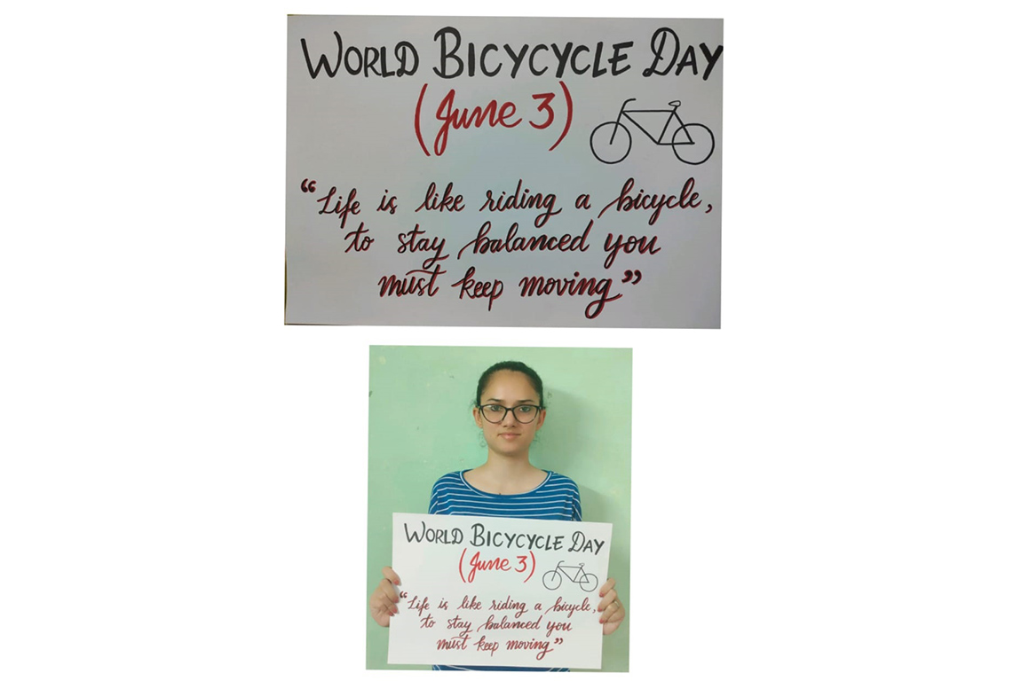 Students and Faculty of G.H.G. Khalsa College of Education, Gurusar Sadhar Observed World Bicycle Day