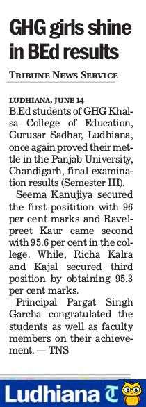 B.Ed RESULT